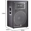 imageJBL Professional JRX212 Portable Passive 2way Sound Reinforcement DJ Pro Audio PA Speaker Loudspeaker System 12 inch Black15Inch Speaker