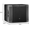 imageJBL Professional SRX818SP Portable Active Amplified Powered 18 Inch Subwoofer System 1000 Watt Peak Crown Amplifier DJ PA Stage Black18Inch Single Subwoofer