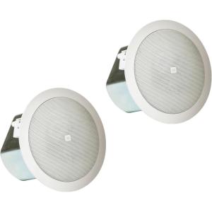 imageJBL Professional Control 12CT Compact 3Inch Full Range InCeiling Round Loudspeaker with Metal BackCan 70V or 8 Ohm Impedance Set of 2 Black Paintable GrillWhite